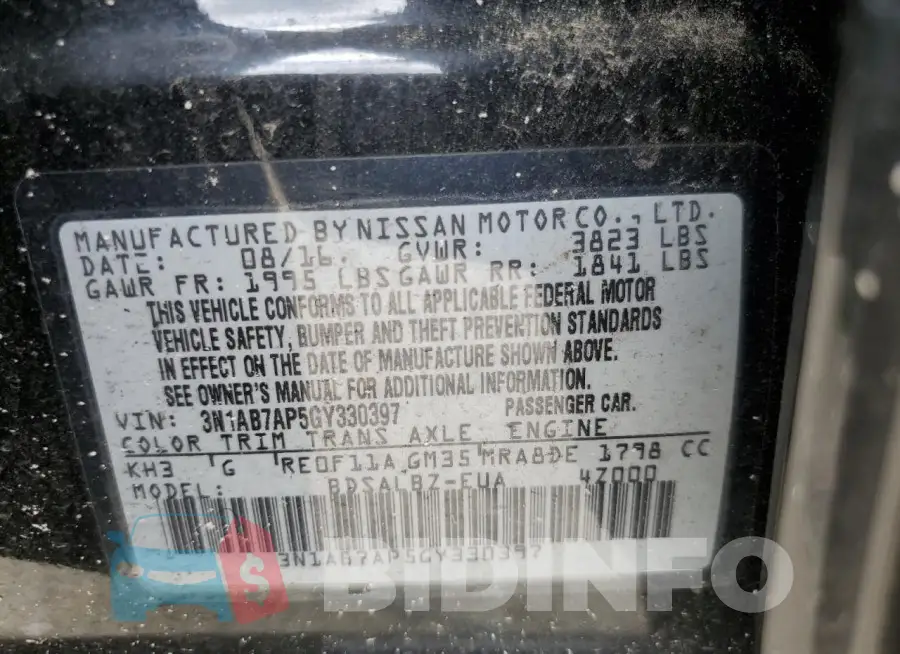 3N1AB7AP5GY330397 Photo# 12