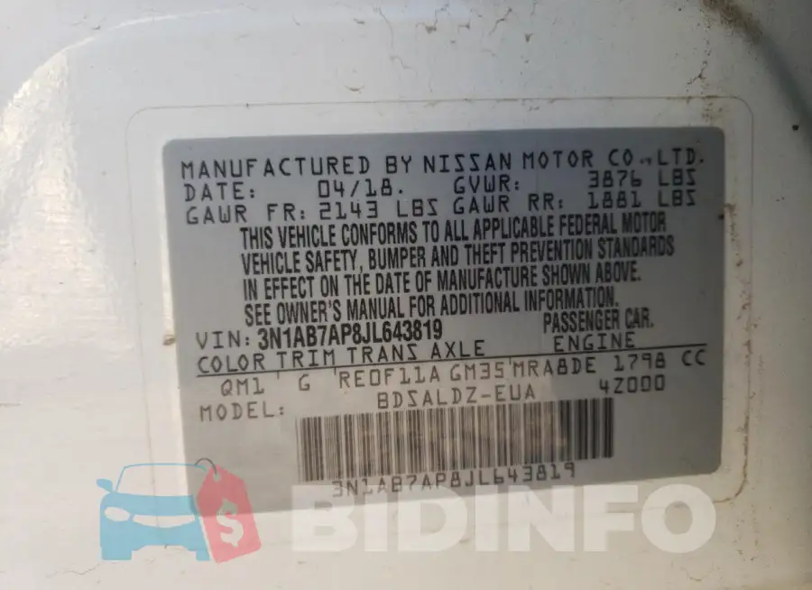 3N1AB7AP8JL643819 Photo# 13