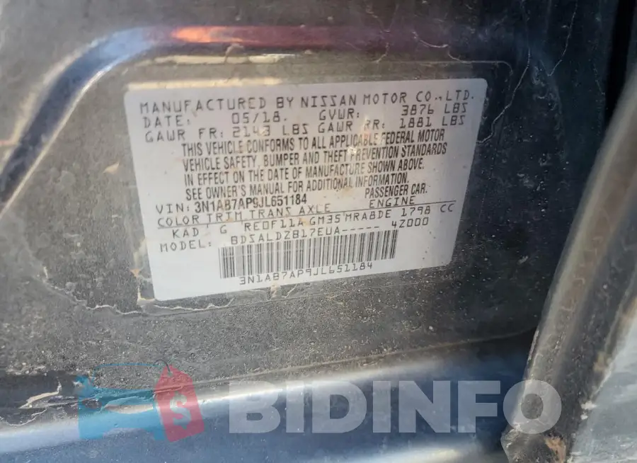 3N1AB7AP9JL651184 Photo# 12