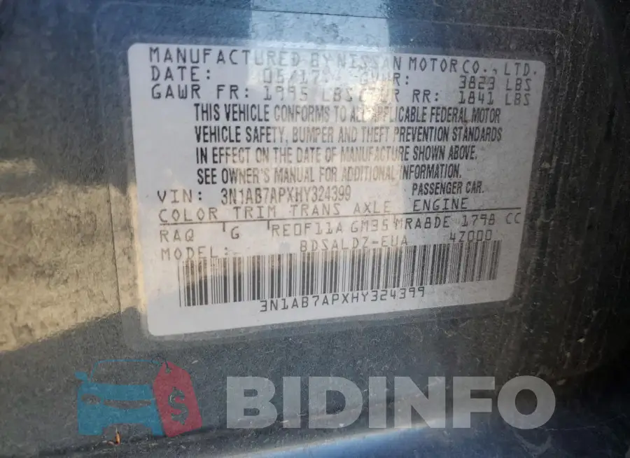 3N1AB7APXHY324399 Photo# 12