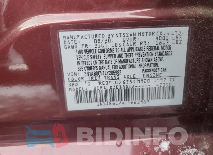 3N1AB8CV4LY285982 Photo# 12