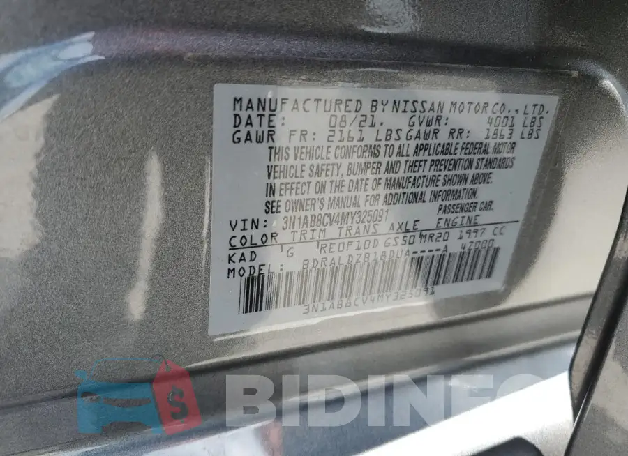 3N1AB8CV4MY325091 Photo# 12