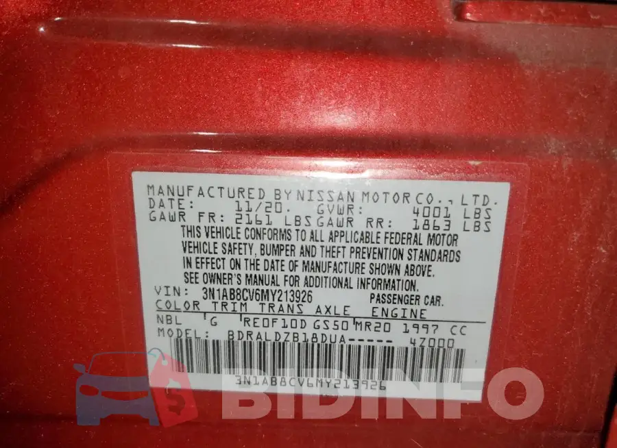 3N1AB8CV6MY213926 Photo# 12