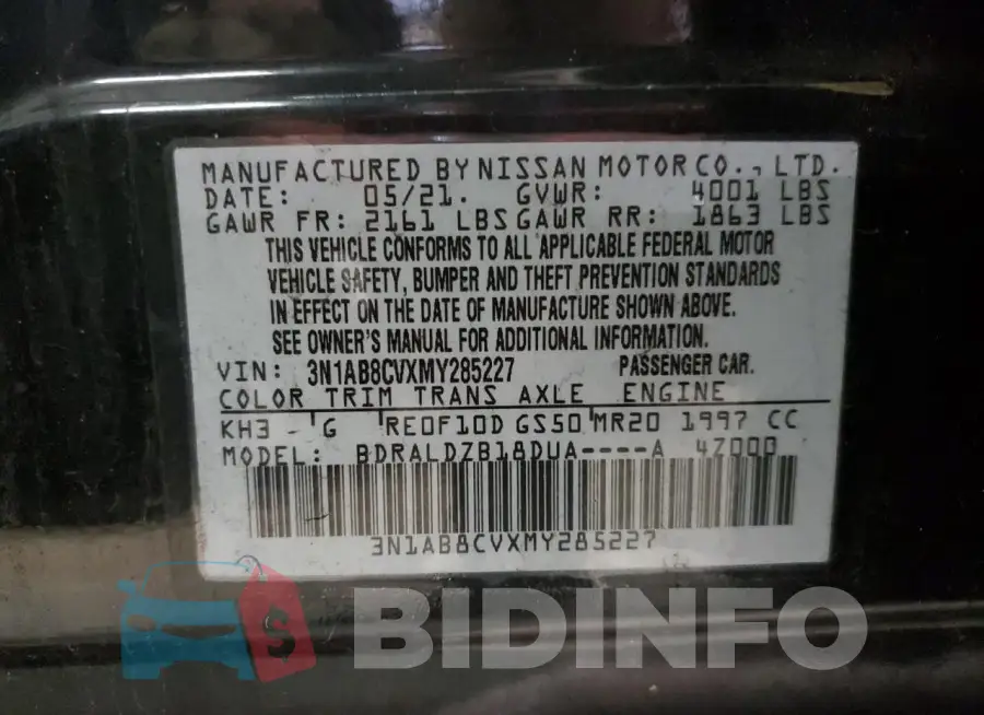 3N1AB8CVXMY285227 Photo# 12