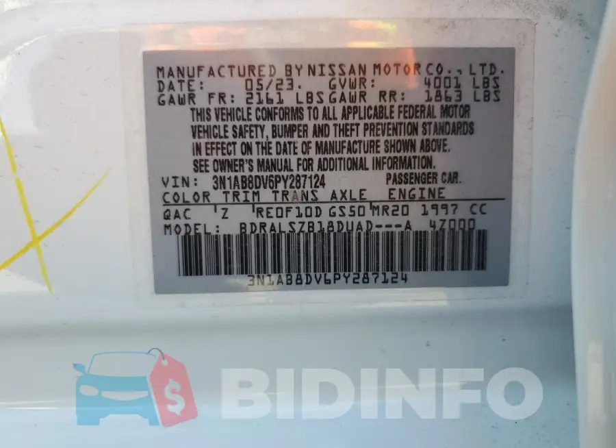 3N1AB8DV6PY287124 Photo# 12