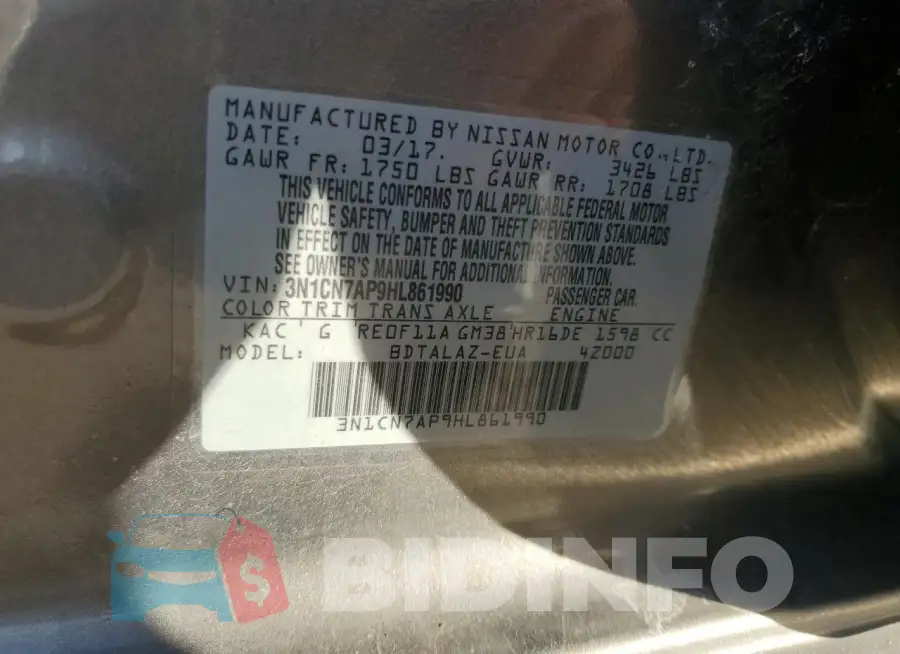 3N1CN7AP9HL861990 Photo# 12