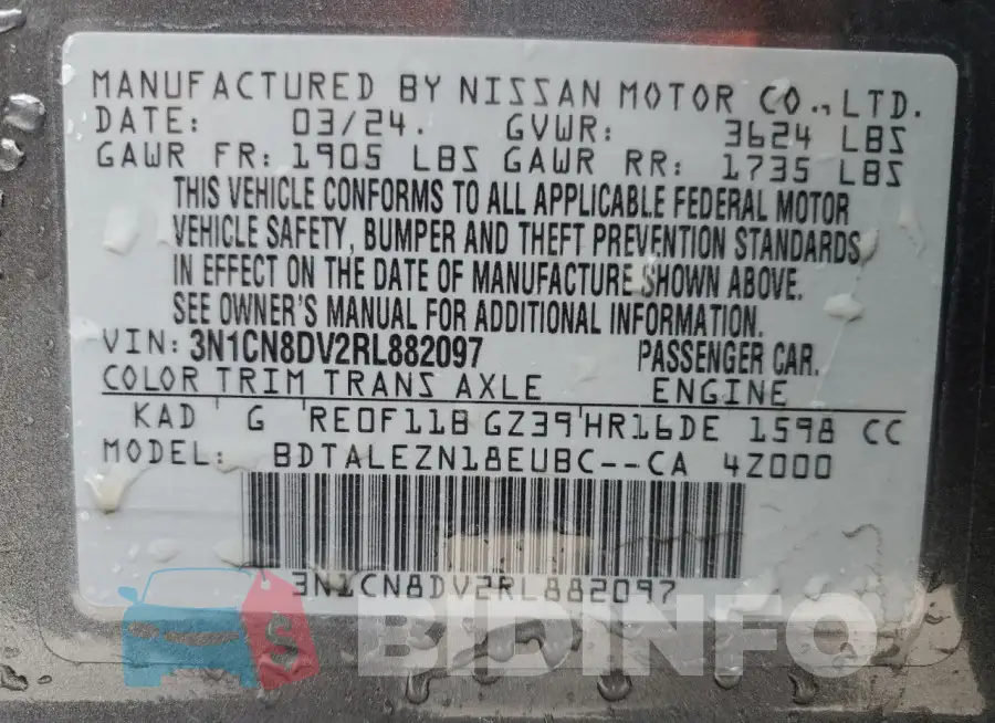 3N1CN8DV2RL882097 Photo# 12