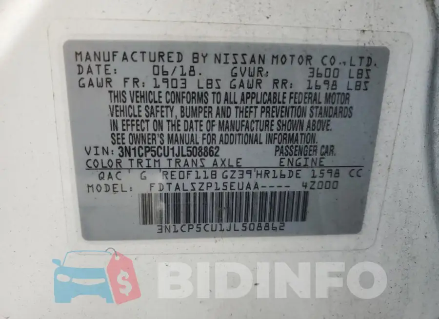 3N1CP5CU1JL508862 Photo# 14