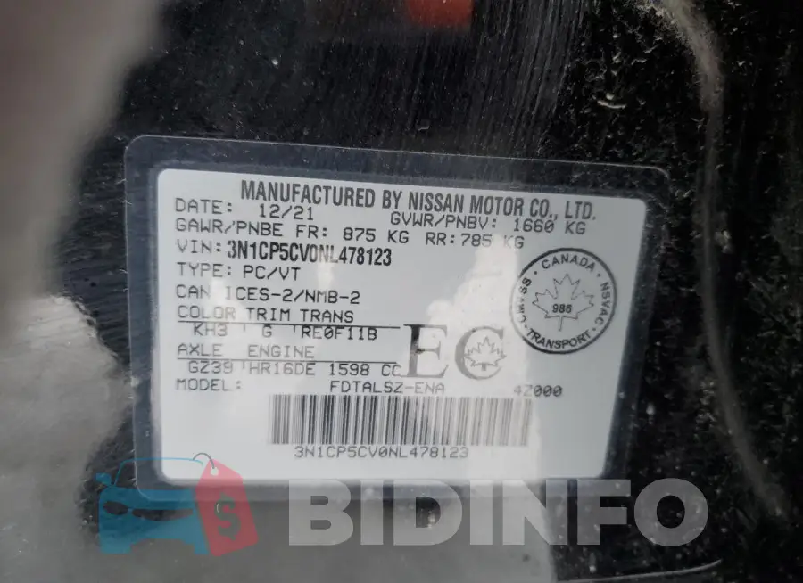 3N1CP5CV0NL478123 Photo# 12