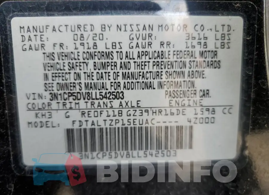 3N1CP5DV8LL542503 Photo# 13