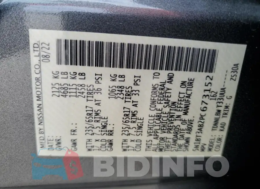 5N1BT3AB2PC673152 Photo# 14