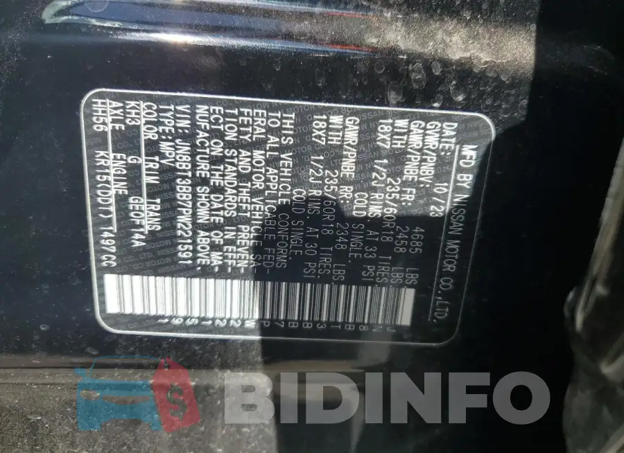 JN8BT3BB7PW221591 Photo# 13