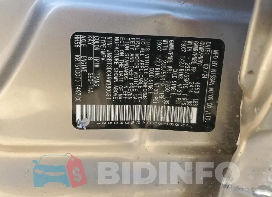 JN8BT3DC4RW380531 Photo# 13