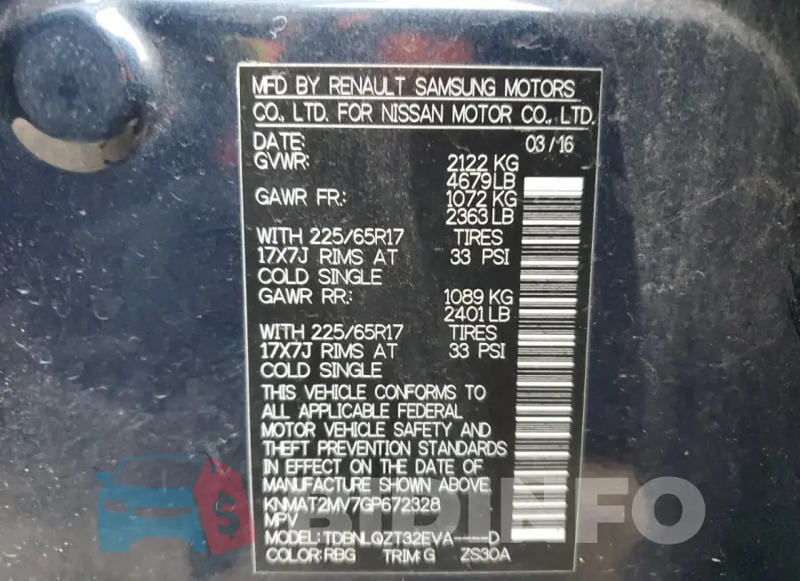 KNMAT2MV7GP672328 Photo# 12
