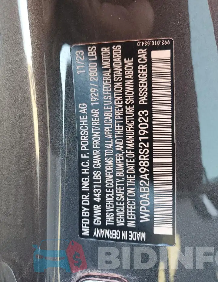 WP0AB2A98RS219023 Photo# 12