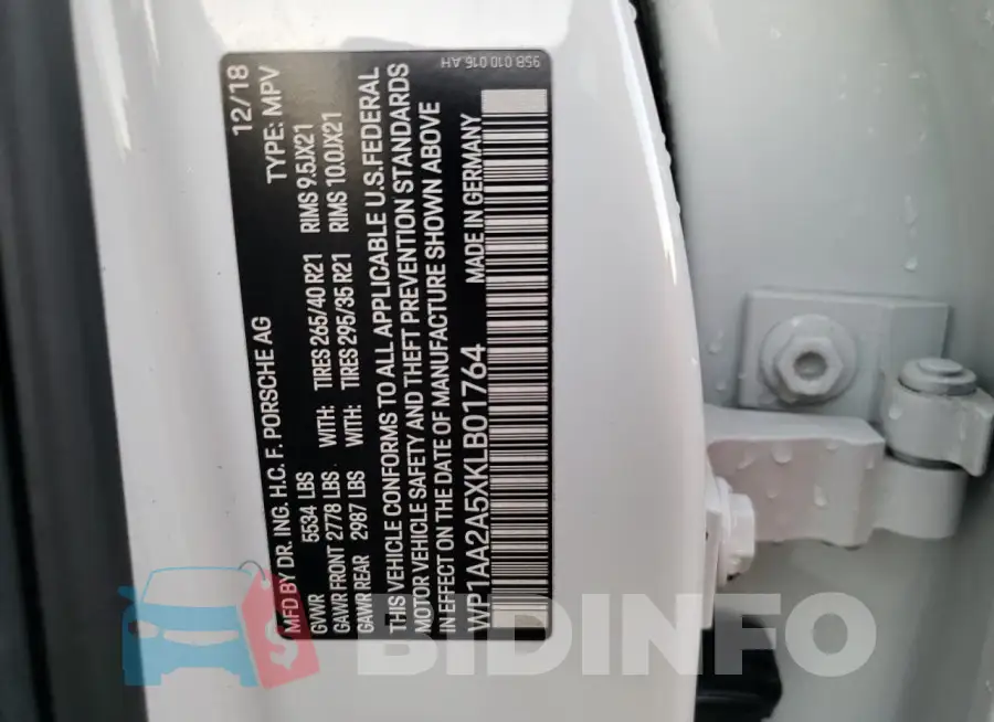 WP1AA2A5XKLB01764 Photo# 14