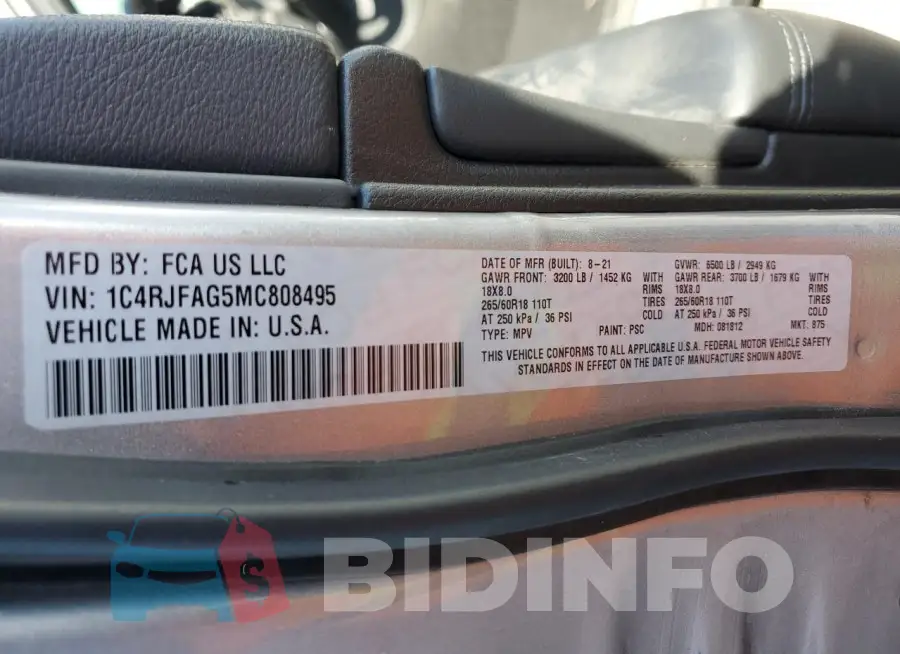 1C4RJFAG5MC808495 Photo# 14