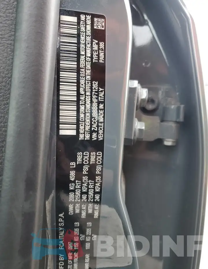 ZACCJBBB8HPF71262 Photo# 13