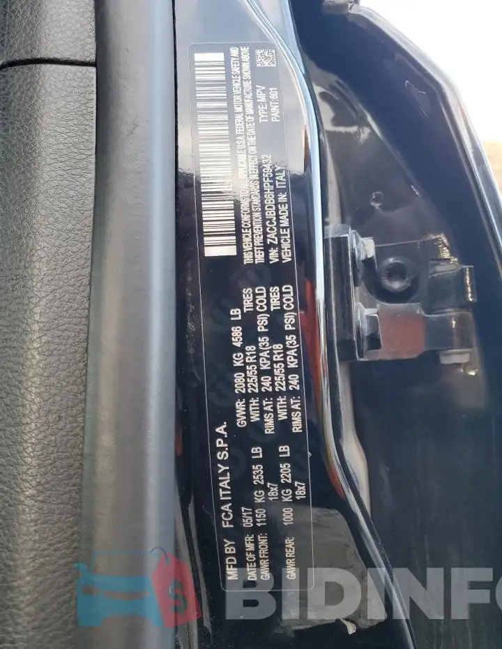 ZACCJBDB6HPF59432 Photo# 14
