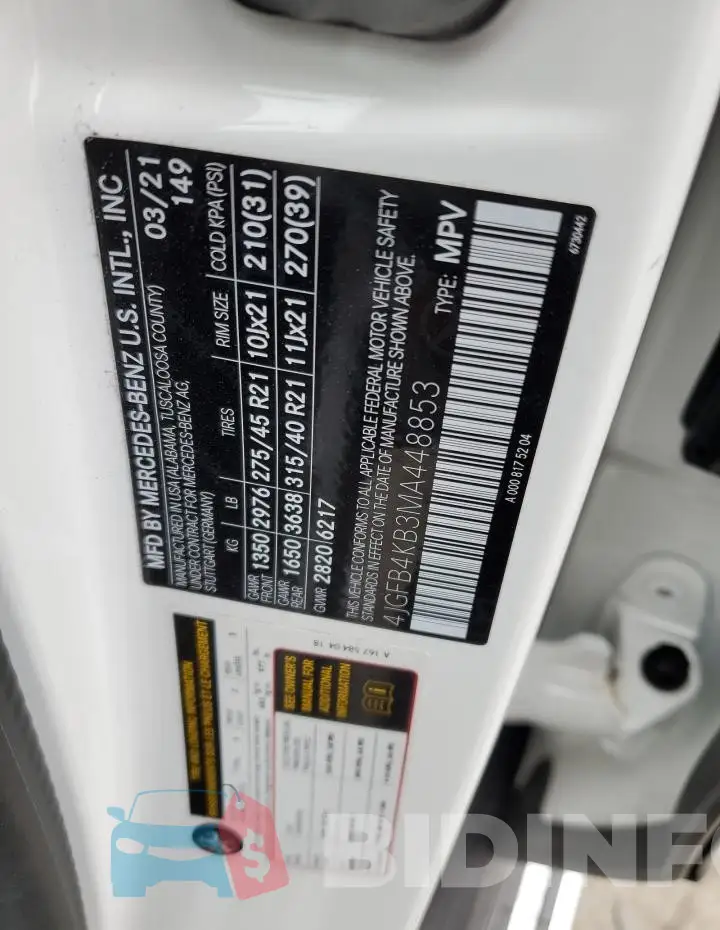 4JGFB4KB3MA448853 Photo# 13