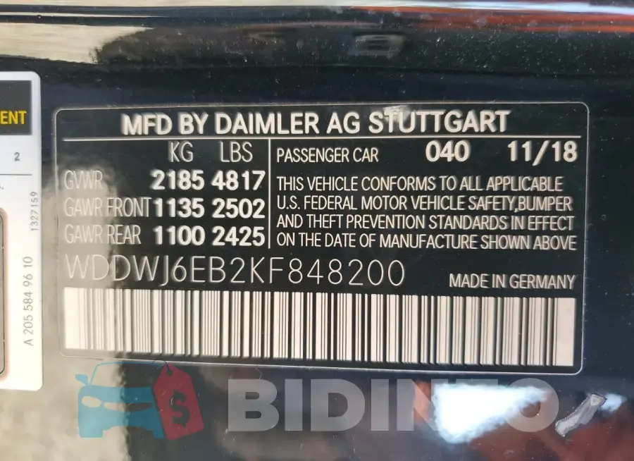 WDDWJ6EB2KF848200 Photo# 13