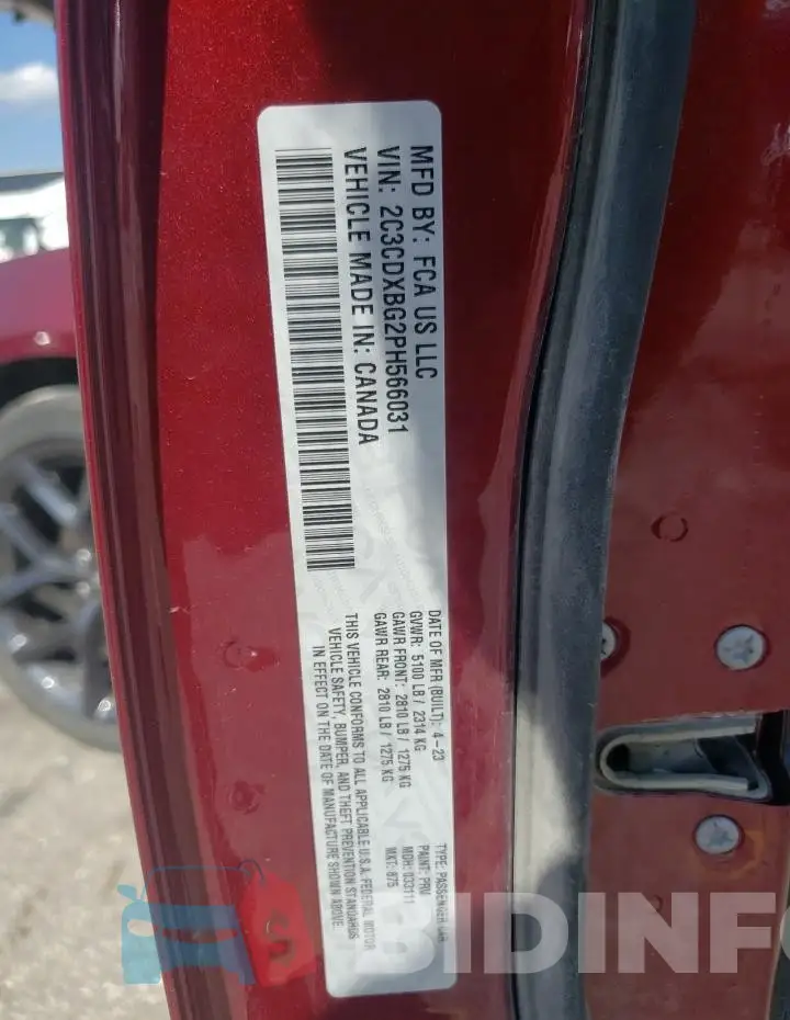 2C3CDXBG2PH566031 Photo# 12