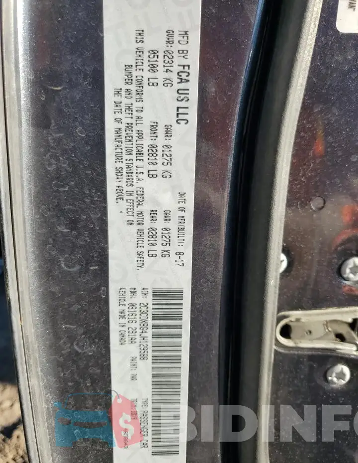 2C3CDXBG4JH129588 Photo# 12