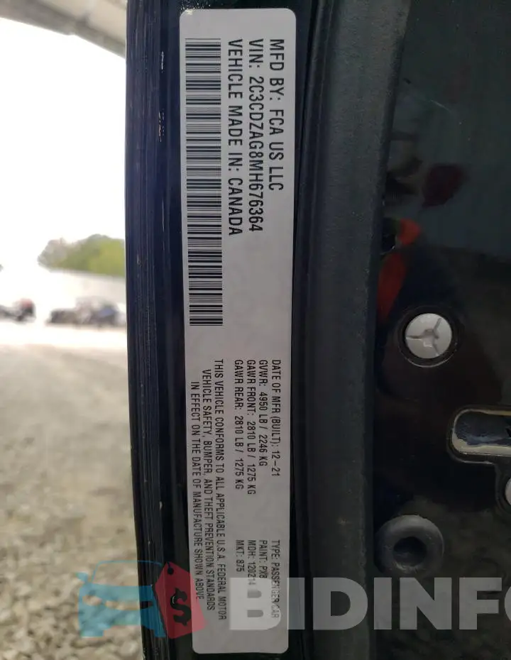 2C3CDZAG8MH676364 Photo# 12