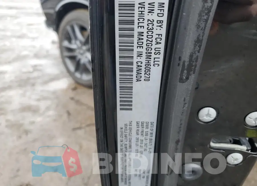 2C3CDZGG8MH605270 Photo# 12