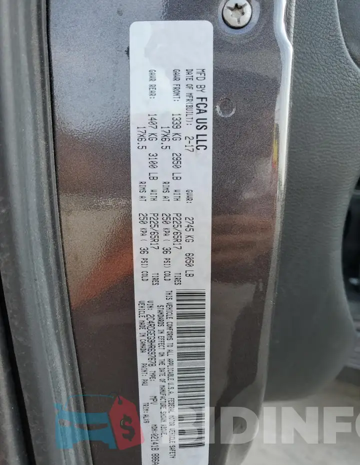 2C4RDGEG9HR697678 Photo# 13
