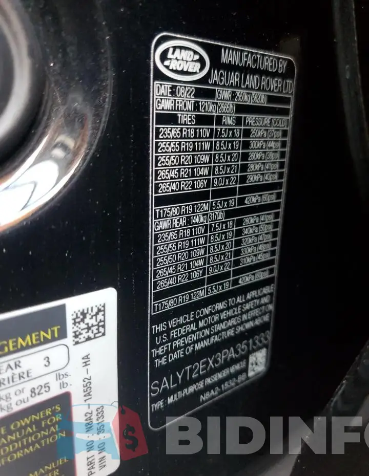 SALYT2EX3PA351333 Photo# 14