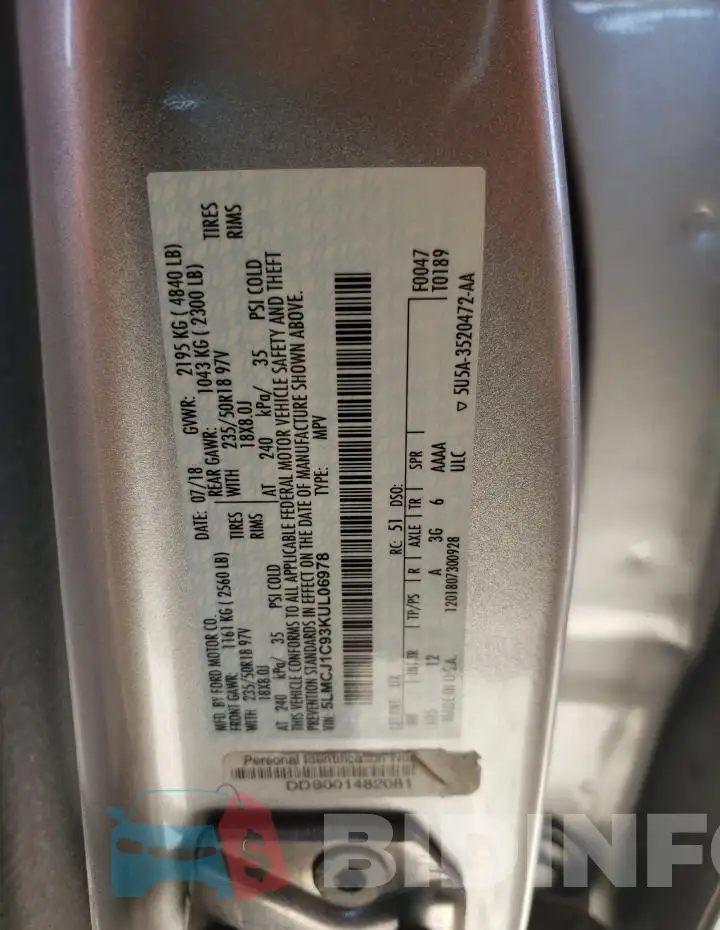 5LMCJ1C93KUL06978 Photo# 13