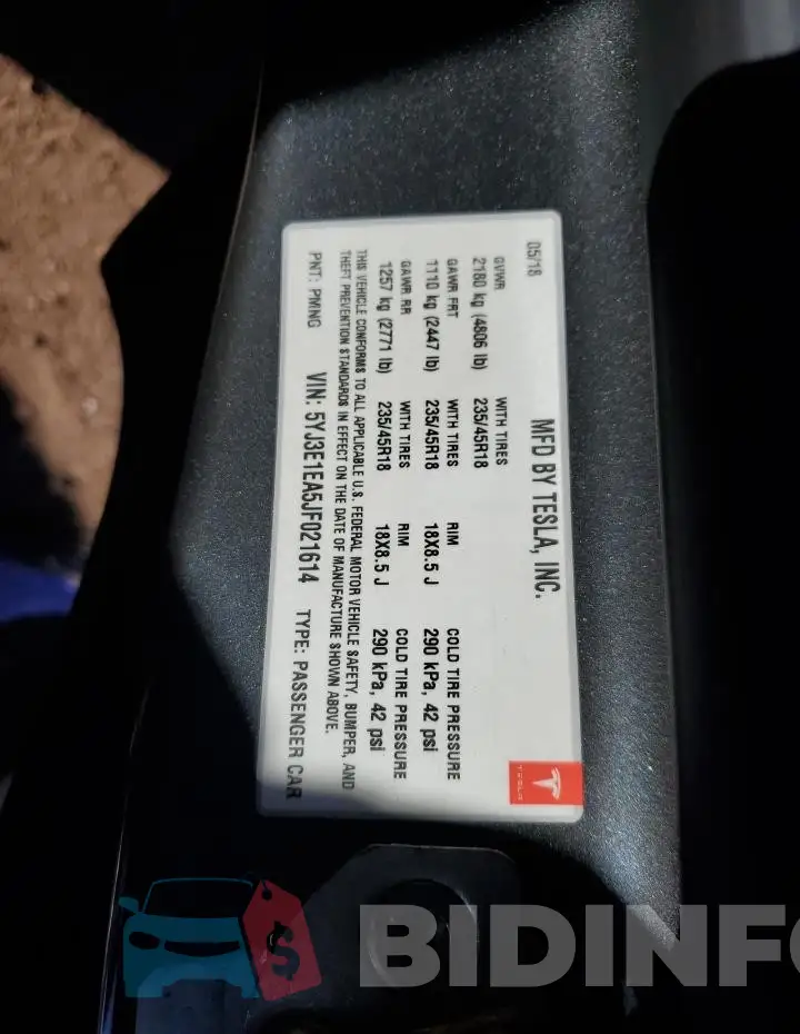 5YJ3E1EA5JF021614 Photo# 13