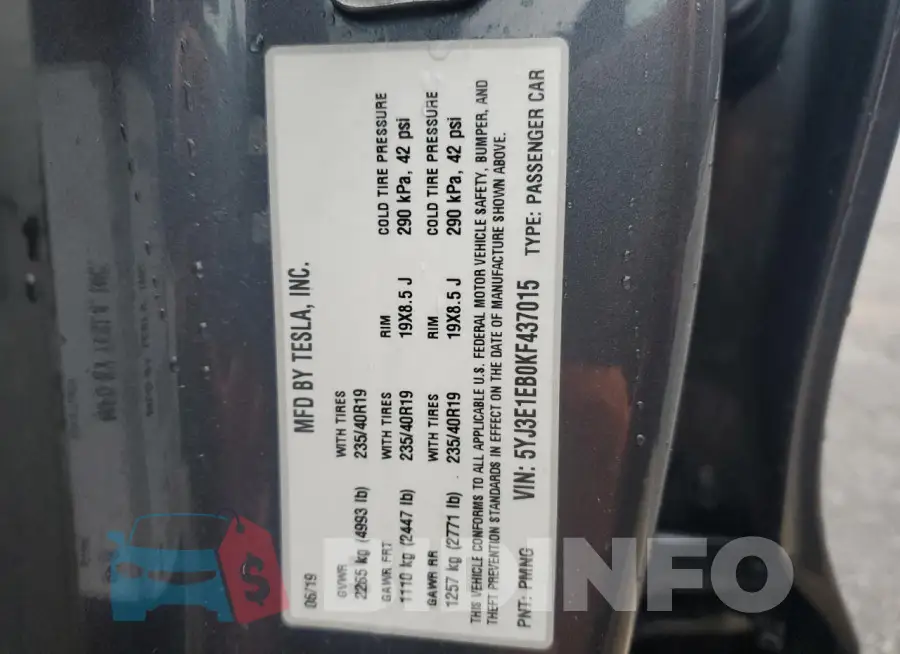 5YJ3E1EB0KF437015 Photo# 13