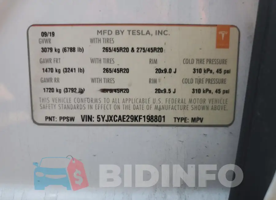 5YJXCAE29KF198801 Photo# 14