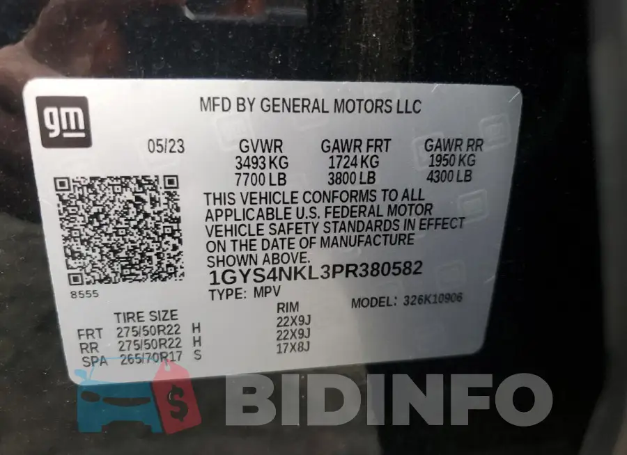 1GYS4NKL3PR380582 Photo# 13