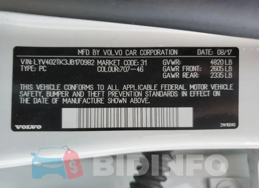 LYV402TK3JB170982 Photo# 13
