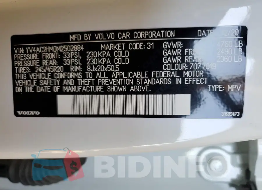 YV4AC2HM0M2502884 Photo# 12