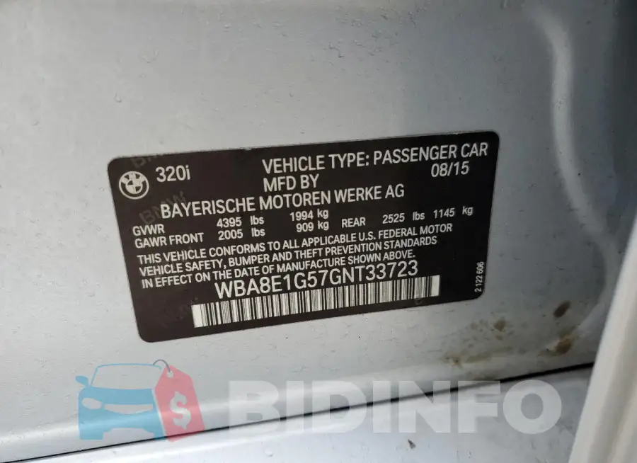 WBA8E1G57GNT33723 Photo# 12