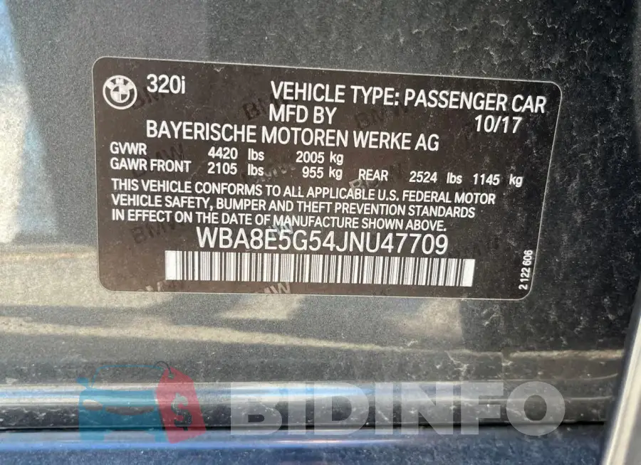 WBA8E5G54JNU47709 Photo# 10