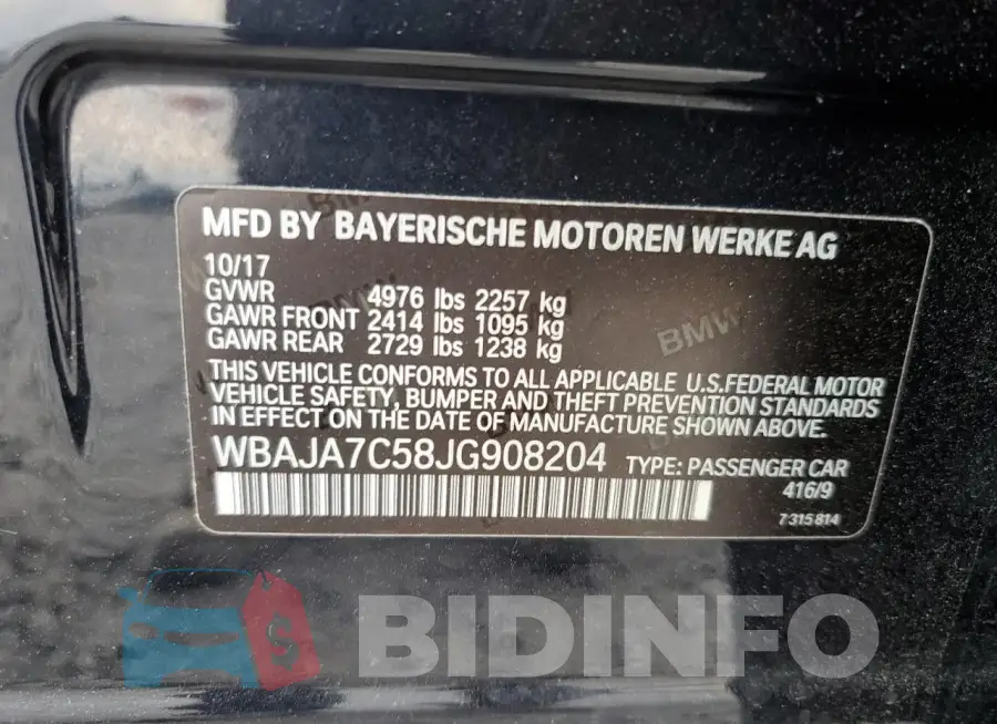 WBAJA7C58JG908204 Photo# 12