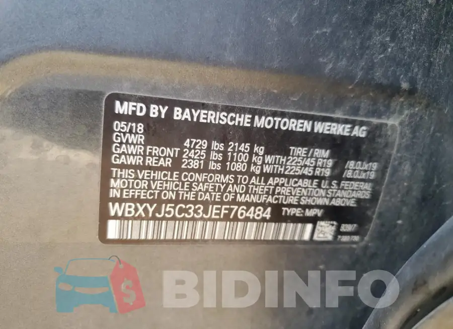 WBXYJ5C33JEF76484 Photo# 13