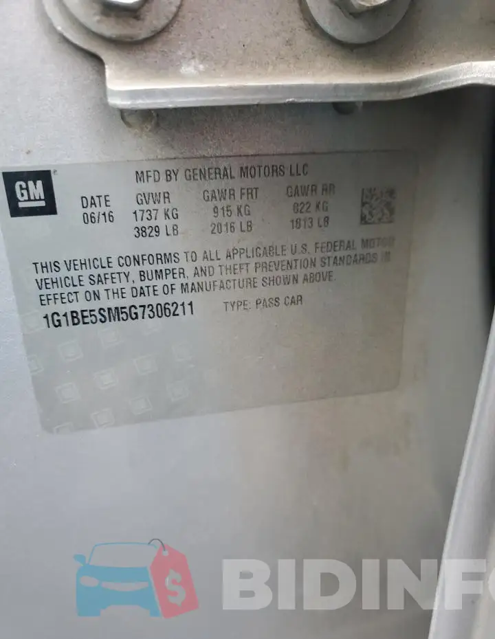 1G1BE5SM5G7306211 Photo# 12
