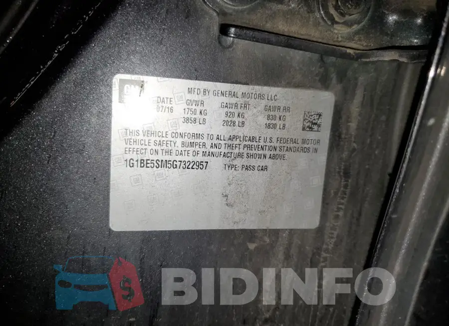 1G1BE5SM5G7322957 Photo# 12