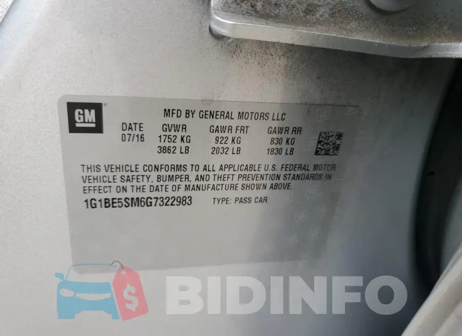 1G1BE5SM6G7322983 Photo# 12