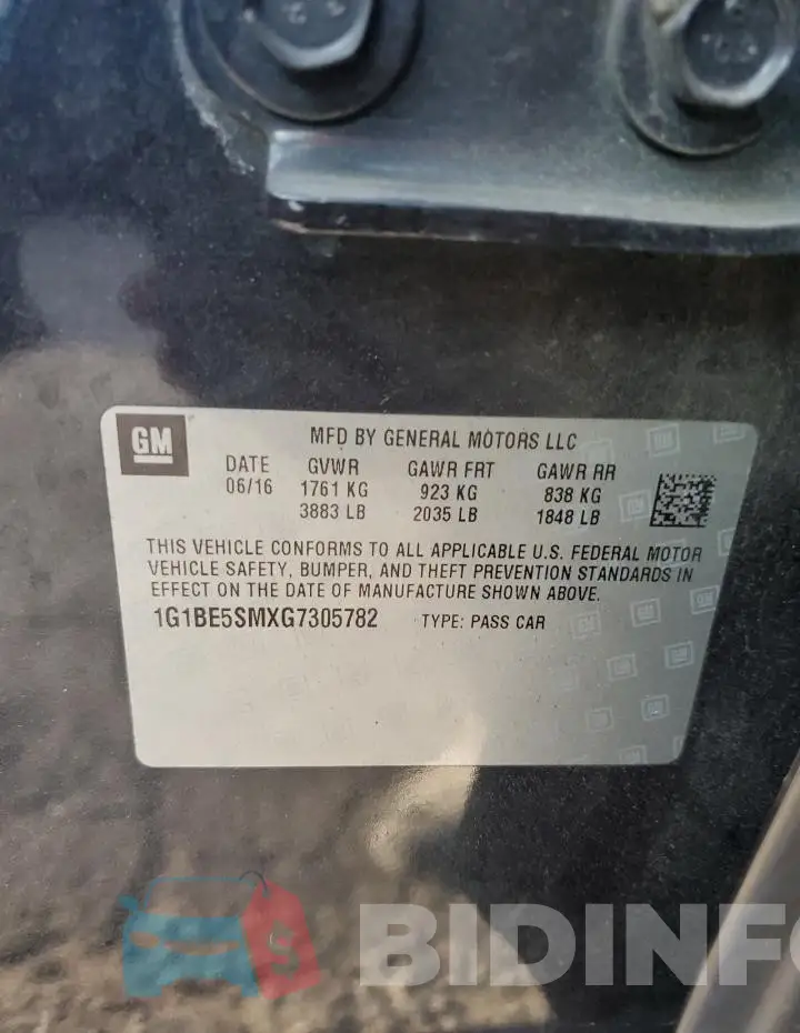 1G1BE5SMXG7305782 Photo# 12