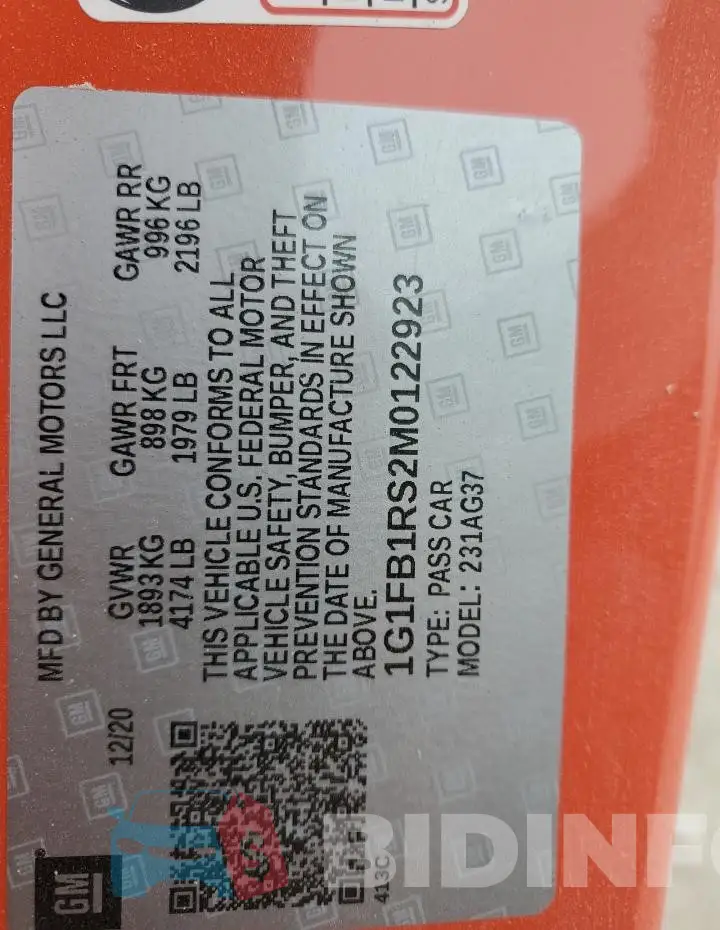 1G1FB1RS2M0122923 Photo# 13