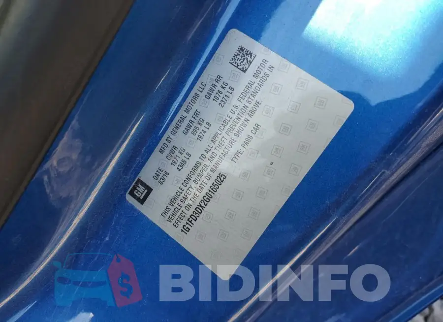 1G1FD3DX2G0165025 Photo# 12