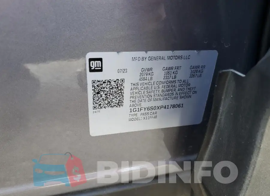 1G1FY6S0XP4178061 Photo# 13