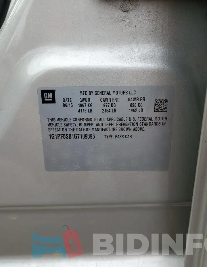1G1PF5SB1G7109893 Photo# 12